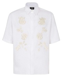 Fendi Floral Embroidered Linen Shirt