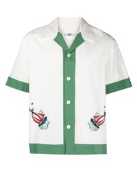 Bode Sailboat Embroidered Bowling Shirt
