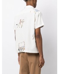 Bode Spread Collar Embroidered Shirt