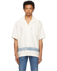 Levi's Made & Crafted White Embroidered Relaxed Camp Short Sleeve Shirt