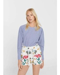 Mango Embroidered Cotton Shorts