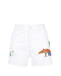 Martha Medeiros Embroidered Twill Shorts Unavailable