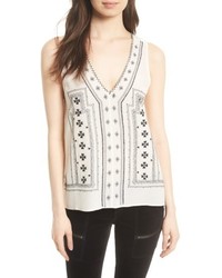 Joie Merles Embroidered Silk Top