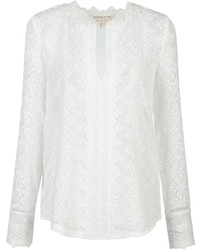 Rebecca Taylor Embroidered Silk Blouse
