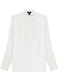 Giambattista Valli Silk Blouse With Embroidered Cut Out Detail