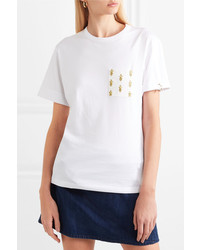Chloé International Day Embroidered Cotton Jersey T Shirt