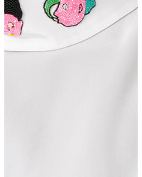 Olympia Le-Tan Blotter Embroidered Sleeveless Top