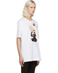 Dolce & Gabbana White Embroidered T Shirt