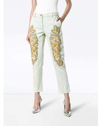 Gucci Crystal Embroidered Denim Jeans