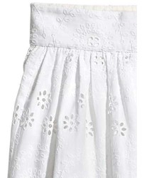 H&M Embroidered Cotton Skirt