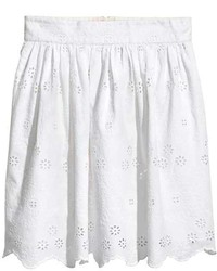 H&M Embroidered Cotton Skirt
