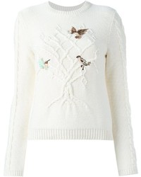RED Valentino Embroidered Birds Sweater