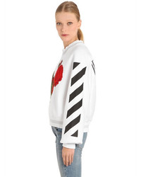 Off-White Roses Embroidered Cotton Sweatshirt