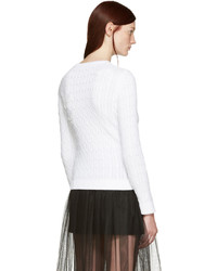 Valentino White Embroidered Butterfly Pullover