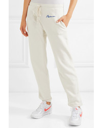RE/DONE Embroidered Cotton Terry Track Pants