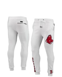 PRO STANDARD White Boston Red Sox Team Logo Jogger Pants At Nordstrom