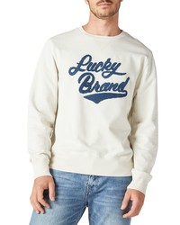 Lucky Brand Terry Crewneck Sweater In Whitecap At Nordstrom