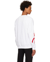 Hugo White Embroidered Sweatshirt