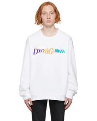 Dolce & Gabbana White Multicolor Logo Sweatshirt