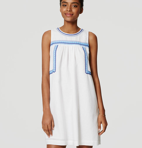 Embroidered swing dress sale