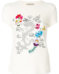 Ermanno Scervino Dragon Embroidered T Shirt