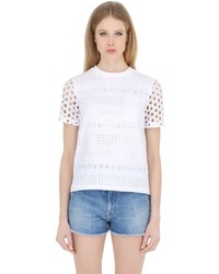 House of Holland Embroidered Cotton Jersey T Shirt