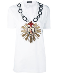 Dolce & Gabbana Embroidered Heart T Shirt