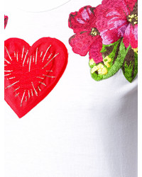 Dolce & Gabbana Floral Heart Appliqu T Shirt