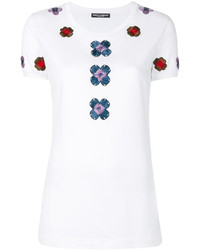 Dolce & Gabbana Flower Embroidered T Shirt