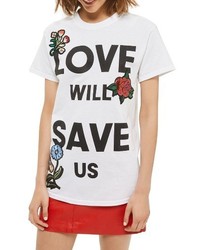 Topshop Love Will Save Us Applique Tee
