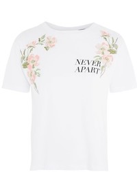 Topshop Never Apart Slogan Embroidered T Shirt