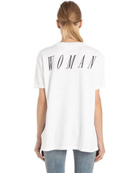 Off-White Roses Embroidered Cotton Jersey T Shirt