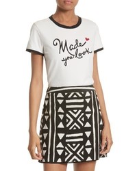 Alice + Olivia Rylyn Embroidered Ringer Tee