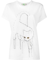 Stella McCartney Embroidered Cat T Shirt