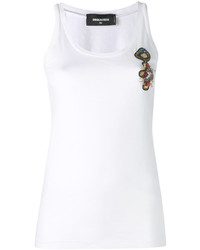 White Embroidered Tank