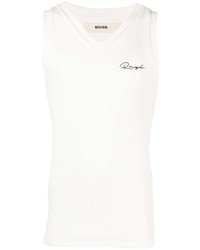 ROUGH. Logo Embroidered Ribbed Knit Tank Top
