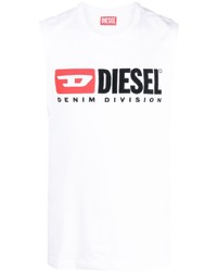 Diesel Logo Patch Cotton Tank Top