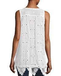 Johnny Was Mixed Embroidery Georgette Tank Plus Size