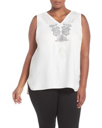 Nic+Zoe Plus Size Lovely Lei Embroidered Tank