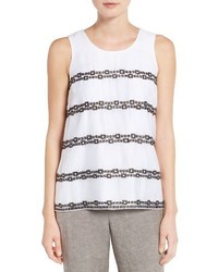 Nic+Zoe Squares Away Embroidered Tank