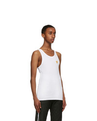 Versace White Embroidered Medusa Tank Top