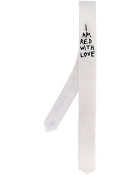 Ann Demeulemeester Embroidered Quote Tie