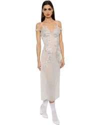Francesco Scognamiglio Crystal Embroidered Tulle Dress
