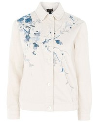 Topshop Floral Embroidered Shirt Jacket