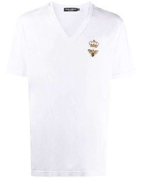 Dolce & Gabbana Crown Bee V Neck T Shirt