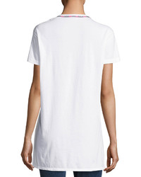 Johnny Was Jwla For Embroidered V Neck Jersey Tee White