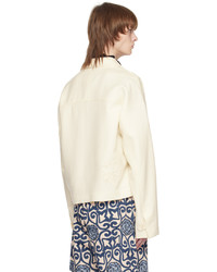 Emporio Armani Off White Embroidered Jacket