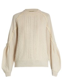 Muveil Circle Embroidery Wool Blend Sweater