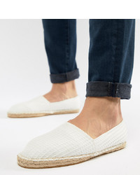 ASOS DESIGN Wide Fit Espadrilles In White With Texture