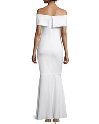 Camilla And Marc Camilla Marc Off The Shoulder Crepe Mermaid Gown Creme